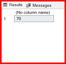 Picture showing the output of avg aggregate function in sql server